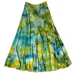 Lou Nardi Vintage Hand Dyed Multi Color Cotton Skirt Size Small